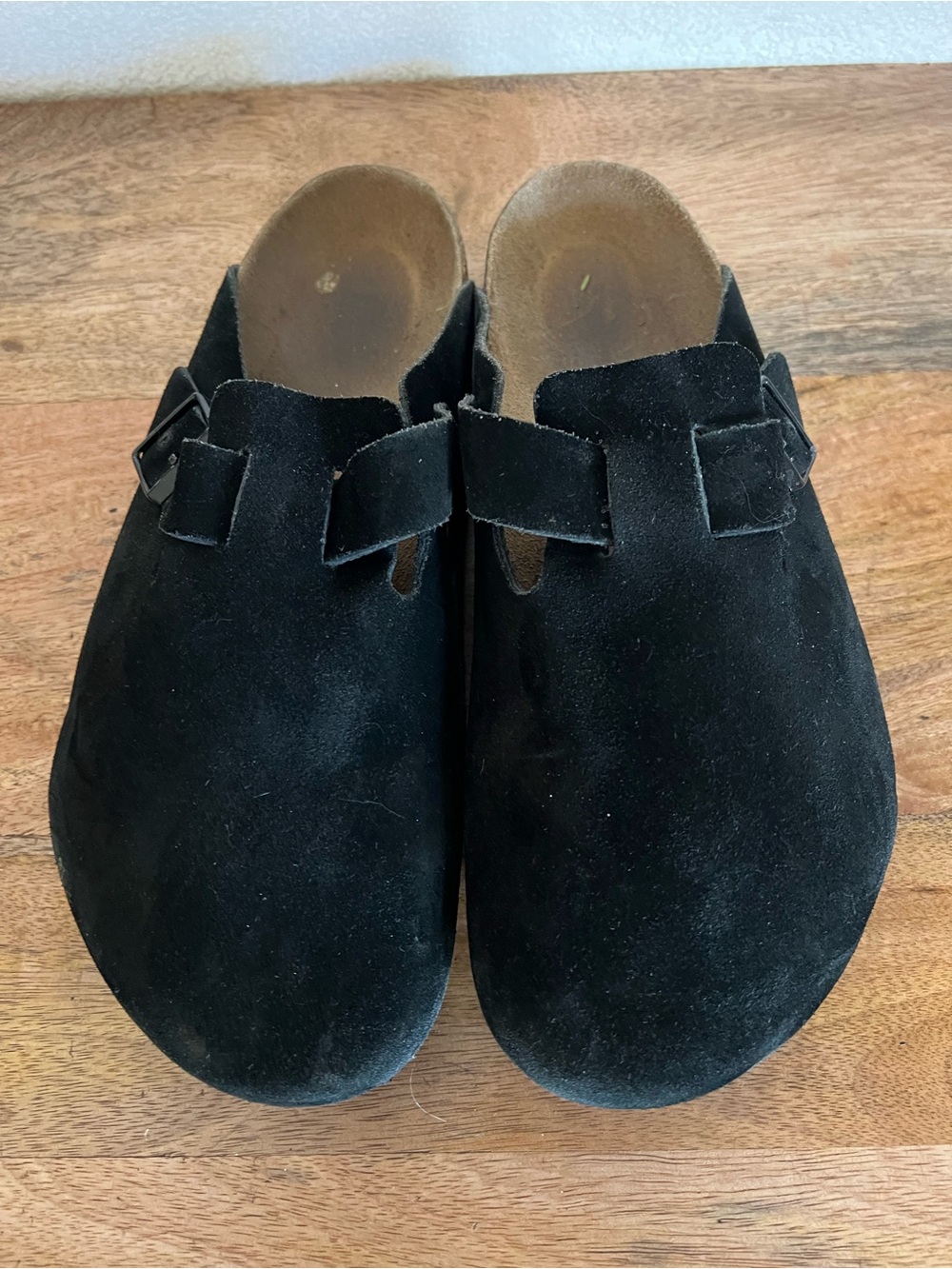 Birkenstock Boston Blacke Suede Clog Sandals Size 45 Men's 12–12.5 Regular Fit